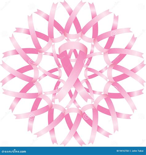 Pink Ribbon Logo stock vector. Illustration of logo, round - 9416750