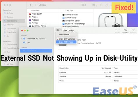 External SSD Not Showing Up In Disk Utility Fixed