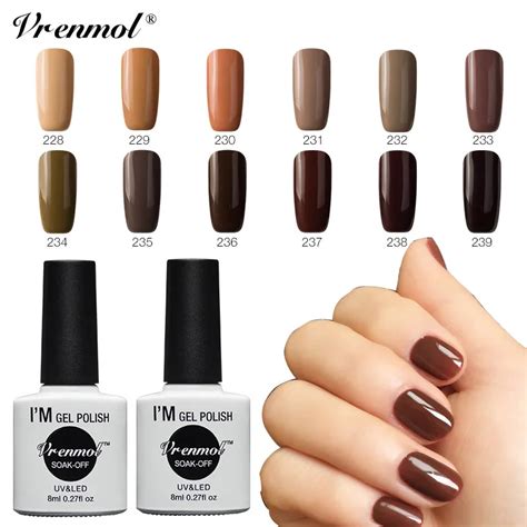 Vrenmol 8ml Brown Series Colors Nail Gel Polish Soak Off Long Lasting Uv Gel Varnish