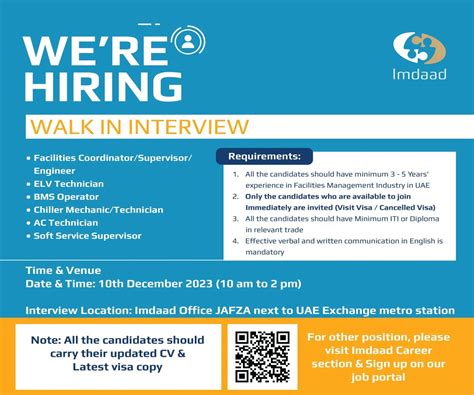 Imdaad Walk In Interview At Jafza Your Opportunity For A Fulfilling