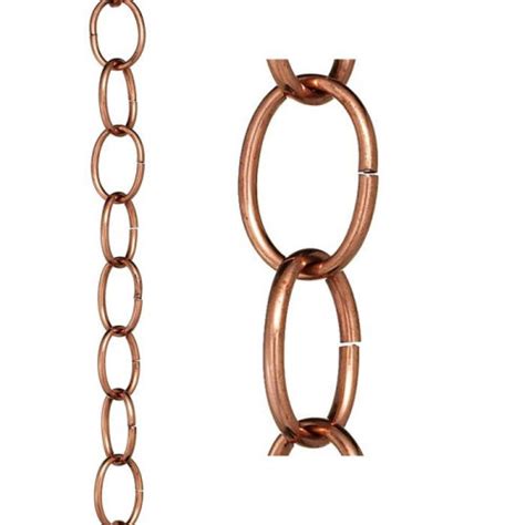 Copper Single Link Rain Chain Downspout