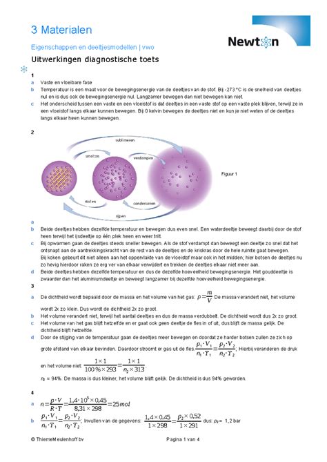 Newton 4 4V 03 Uitwerkingen Diagnostische Toets 1 Uitwerkingen