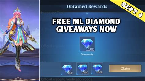 Working Ml Diamond Redeem Code Giveaways How To Redeem Code Odette