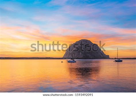 Morro Rock Sunset Morro Bay California Stock Photo (Edit Now) 1593492091