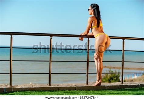 Brunette Woman Fitness Model Swimwear Posing Stock Photo Shutterstock