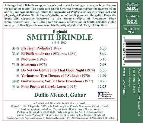 Reginald Smith Brindle Complete Works For Solo Guitar Vol1 Duilio