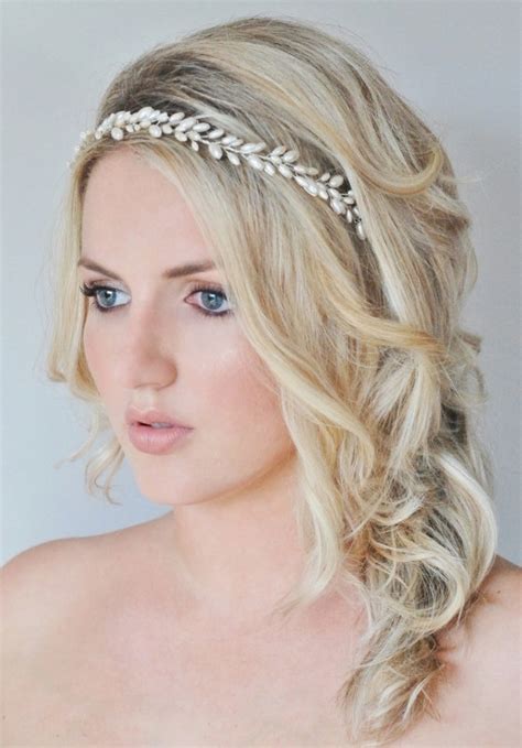 Bridal Hair Vine Pearl Bridal Wreath Grecian Bridal Halo Pearl