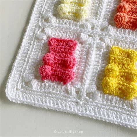 Crochet Pattern With Videos Gummy Bear Granny Square By