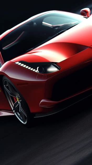 Premium AI Image | A red ferrari car is shown in a photo.