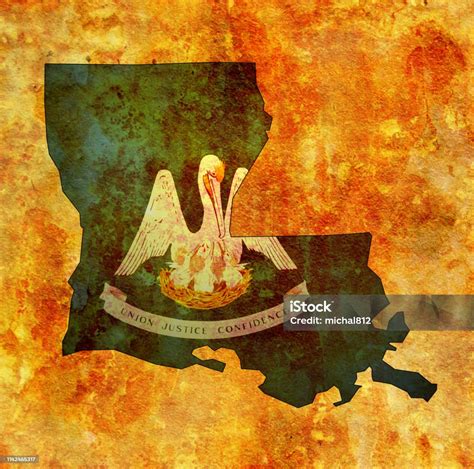 Louisiana State Territory With Flag Stock Illustration Download Image