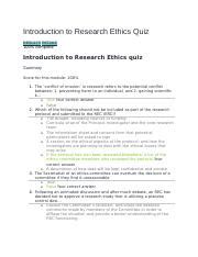 Week Research Ethical Quiz Results Docx Introduction To Research