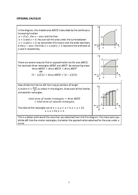 integral calculus area  curves  approximation methods studocu