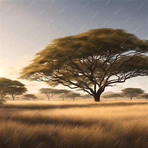 Premium Photo | African Savanna African Continent Africa sunset trees ...