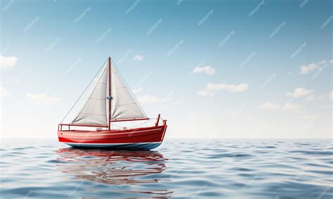 Premium Photo | Red boat wallpaper on the sea