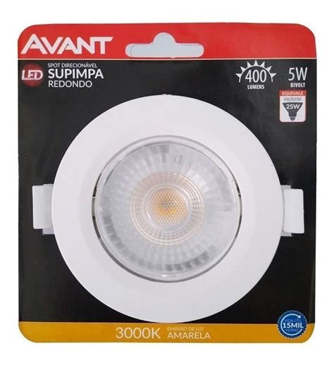 Spot Led Authentic Direcionável de Embutir Avant 5W 3000K Bivolt Luz