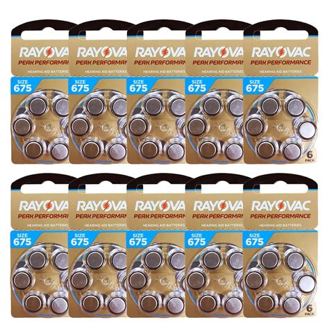 Hearing Aids Battery 60 PCS Rayovac PEAK High Performance Hearing Aid