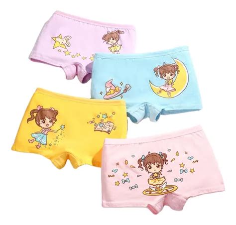 Kit Calcinhas Short Boxer Infantil Menina Algod O