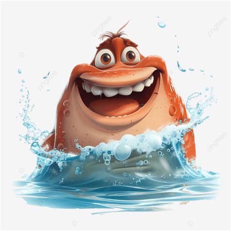 Smiling Cartoon Character In The Ocean Cartoon Character Smiling