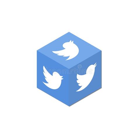 Twitter Logo Icon in 3D Isometric Cube Shape. Twitter Social Media 3D ...