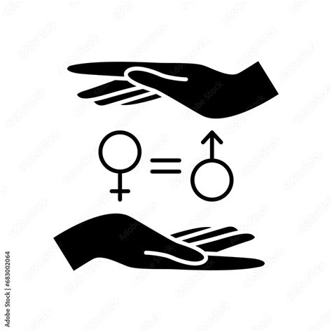 Gender Equality Icon The Hand Is Protecting The Male Symbol Which Is