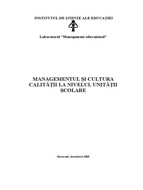 PDF Managementul Calitatii Educatiei DOKUMEN TIPS