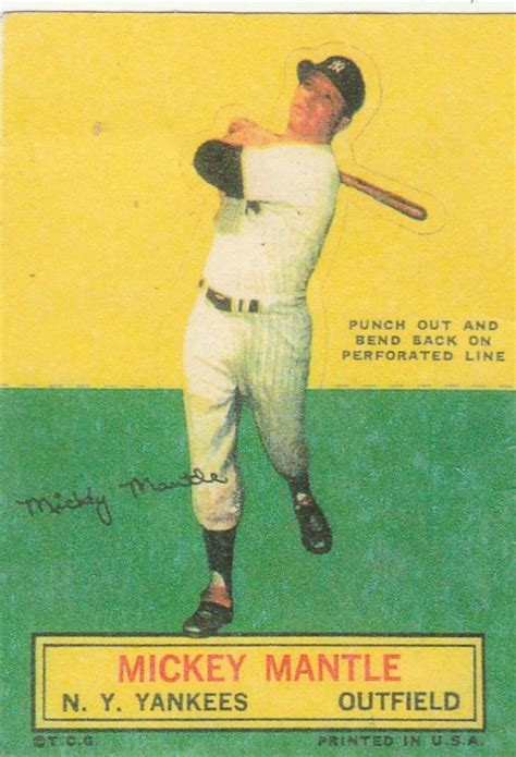 Mickey Mantle Topps Stand Up Reprint Antique Price Guide