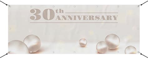 30th Pearl Anniversary Design Medium Personalised Banner 6ft X 225ft