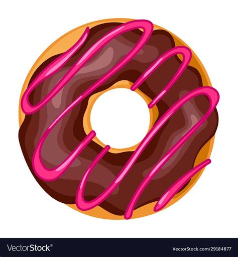 A Chocolate Donut With Pink Glaze And Sprinkles On White Background