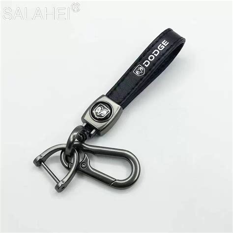 Alloy Metal Leather Car Logo Keychain Keyring Accessories For Dodge RAM