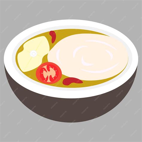 Premium Vector | Indonesian papeda with fish soup