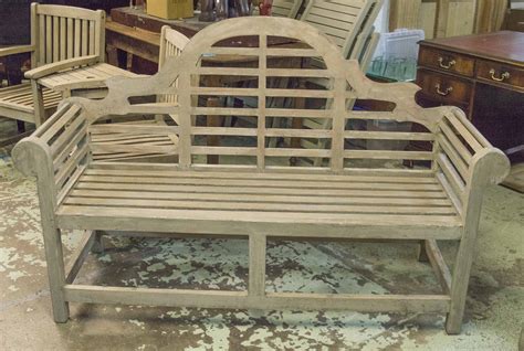 Lutyens Style Garden Bench Weathered Teak And Slatted After A Design