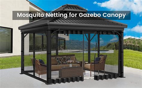 Mingfuxin Gazebo Universal Replacement Mosquito Netting Outdoor Gazebo