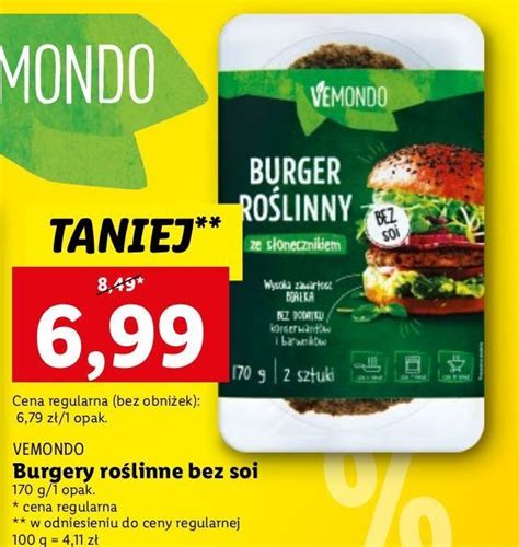 Promocja Burger roślinny ze słonecznikiem vemondo w Lidl