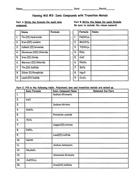 Naming Molecular Compounds Worksheets Compoundworksheets