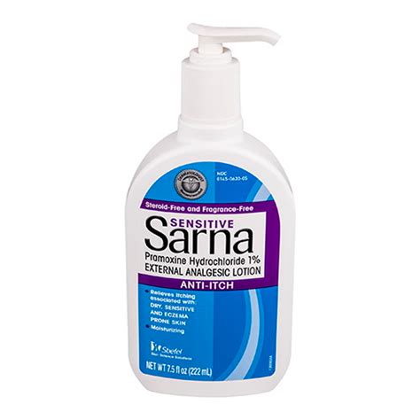 Sarna Sensitive Anti Itch Lotion With Pump 7 5 Oz