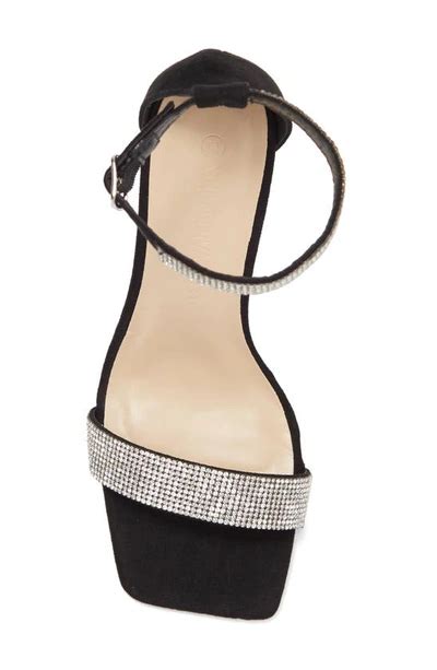 Wild Diva Lounge Monara Embellished Ankle Strap Sandal In Black Modesens