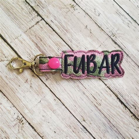 Fubar Keyfobs Snap Tab Eyelet Keyfob Embroidery Design Digital File