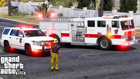 GTA 5 Firefighter Mod 59 Blaine County Fire Department Responding To