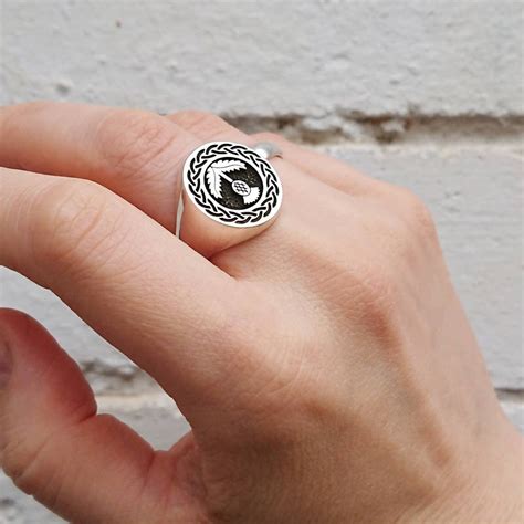 Scottish Thistle Signet Ring Etsy