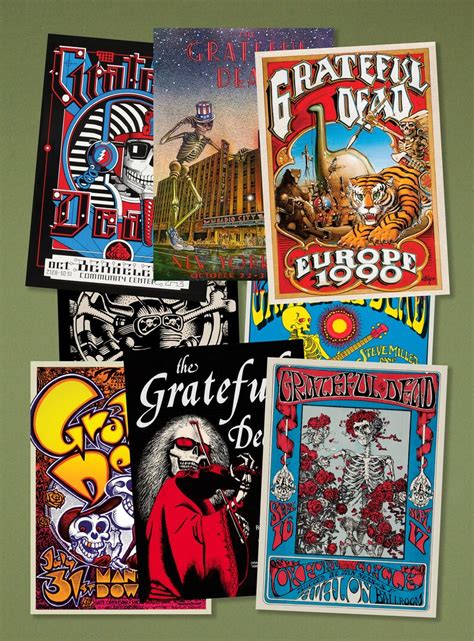 Grateful Dead Concert Posters 8-piece 5x7 Postcard | Etsy