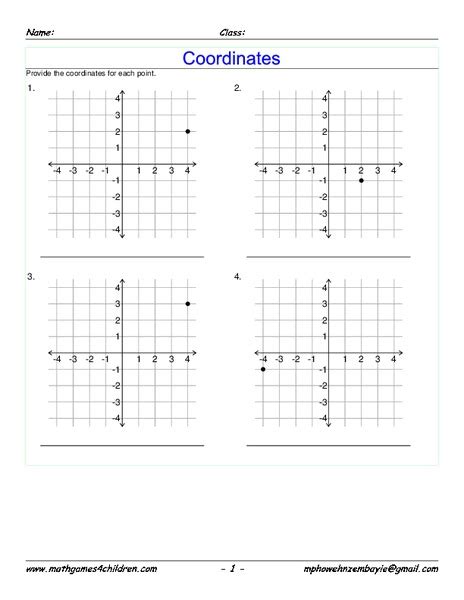 Coordinates Worksheet For 6th Grade Lesson Planet