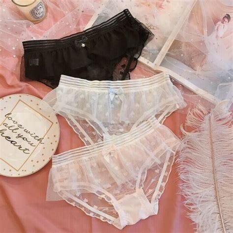 X Women Lace Panties Sheer Underwear Lolita Lace Up Mesh Cute Lingerie Sexy Kit Ebay