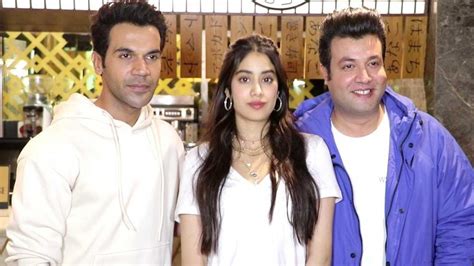 Rajkummar Rao Janhvi Kapoor And Varun Sharma Were Seen Promoting Their