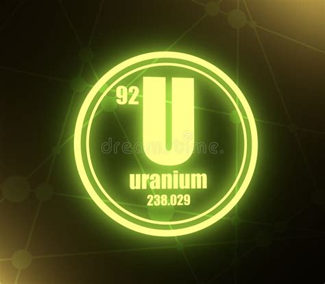 Uranium U Chemical Element Uranium Sign With Atomic Number Chemical