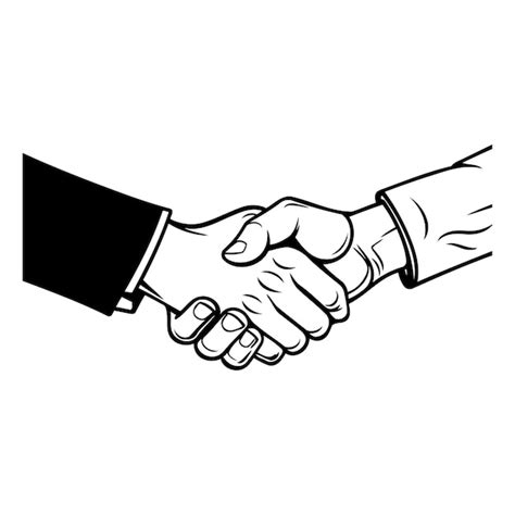 Premium Vector | Handshake handshake of business people black and white