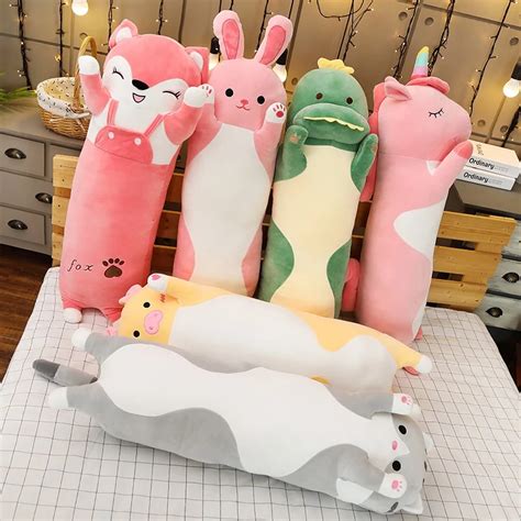 Oreiller Peluche de dessin animé dinosaure licorne chat jouets en