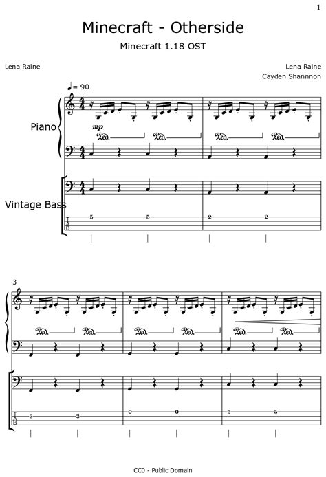 Minecraft Otherside Sheet Music For Piano Vintage Bass | Hot Sex Picture