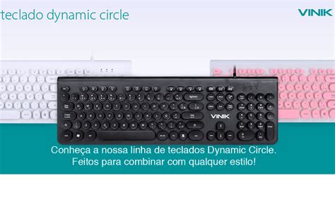 Teclado MultimÍdia Usb Dynamic Circle Abnt2 Teclas Redondas Cabo Usb 18m Dc120r Vinik