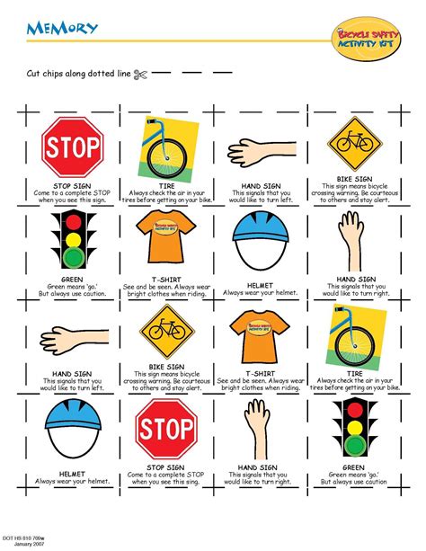 Kindergarten Bike Safety Worksheets