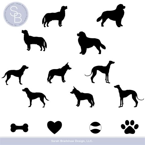 Dog Silhouette Illustrations. Dog Clip Art. Puppy Silhouette Clip Art ...